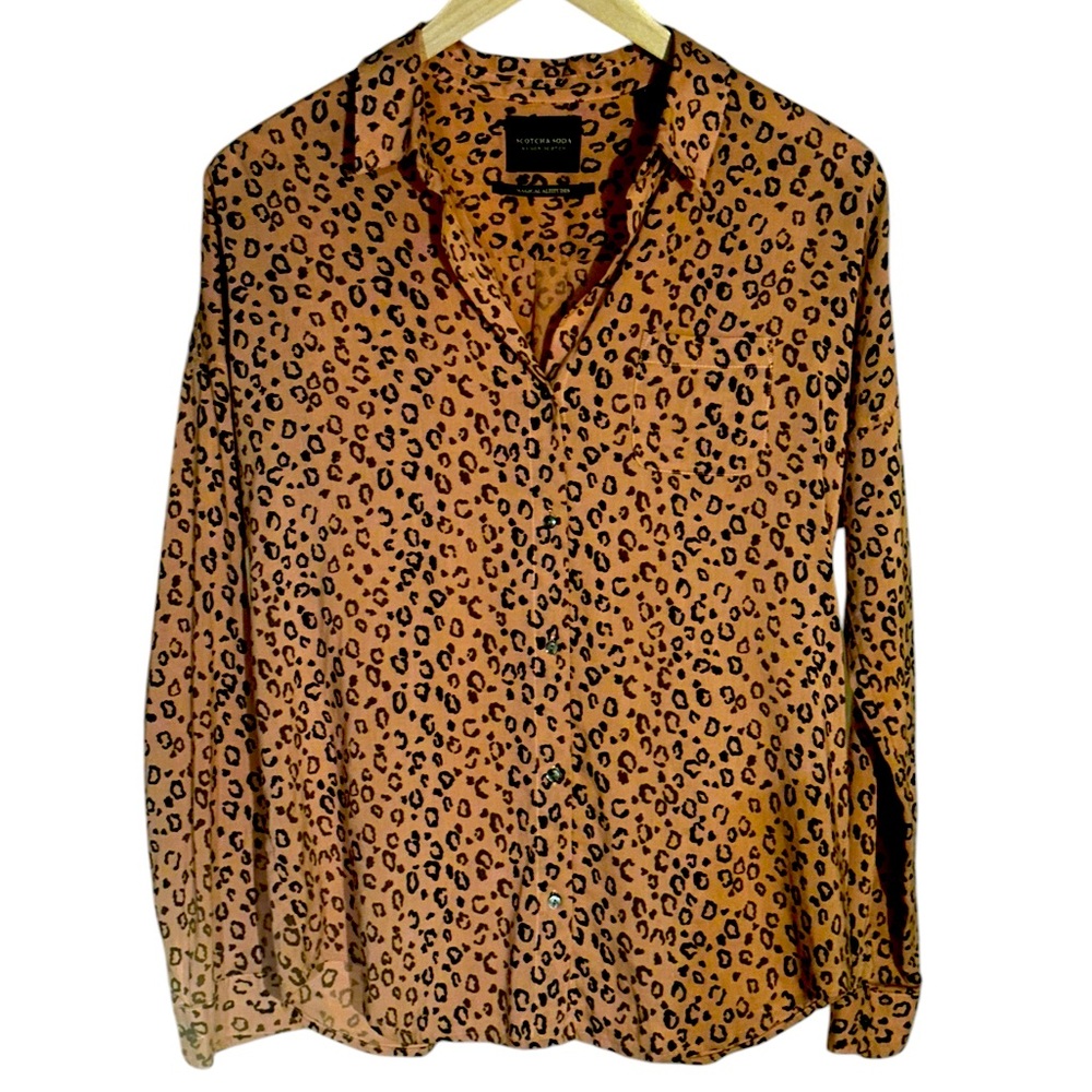 Scotch & Soda Cheetah Print Pattern Long Sleeve B… - image 1